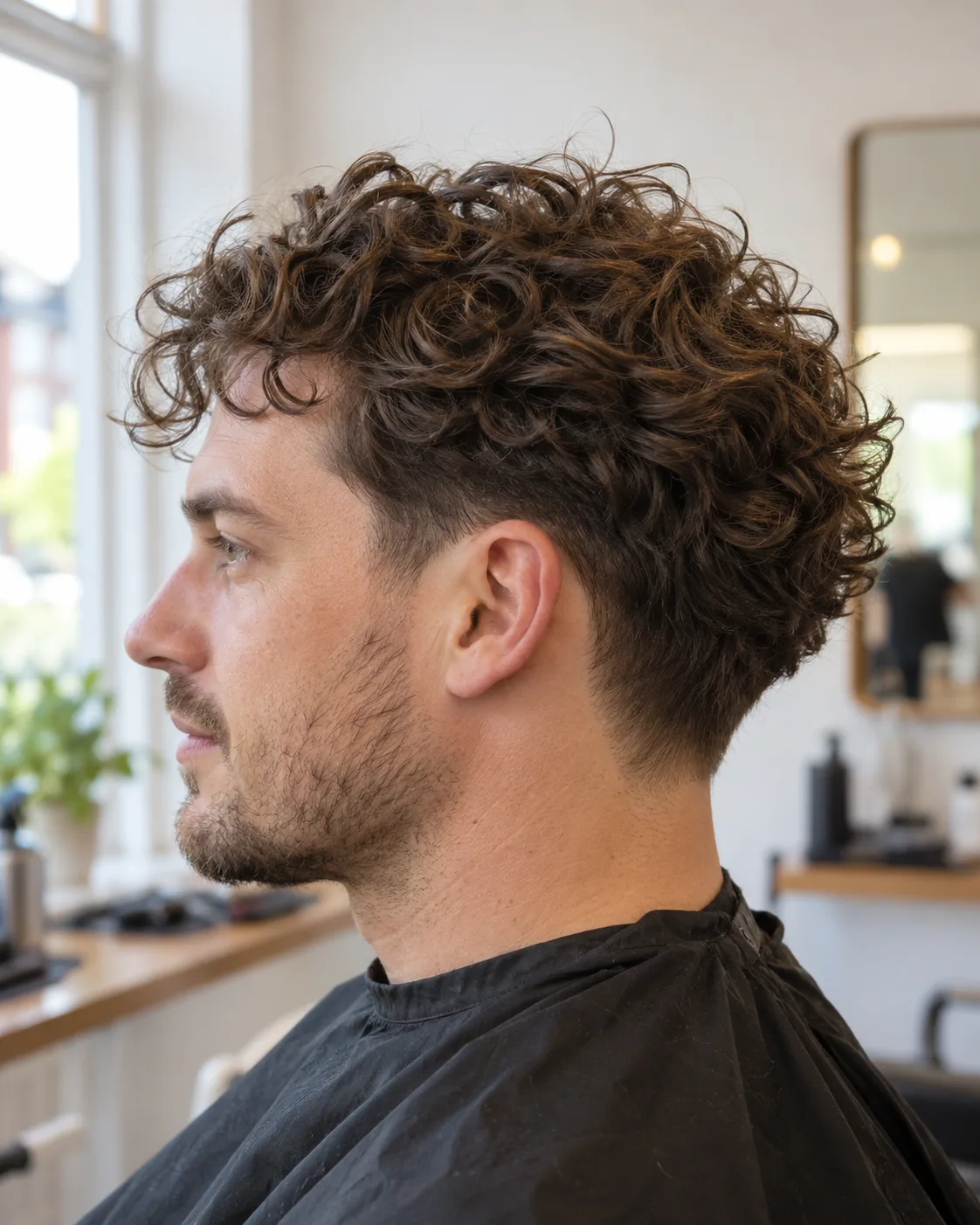 Scissor-cut curls with a subtle taper