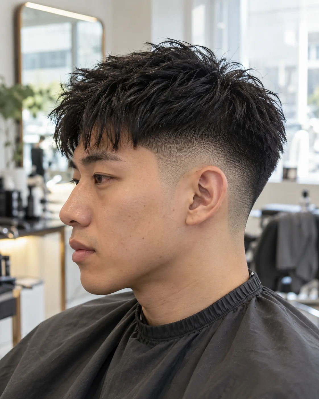 Precise mid fade with a textured crop